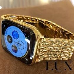 24K Gold Plated Apple Watch Series 6 w/ 24k Gold Link Band 40mm Read Description $1,499.00 Free Shipping