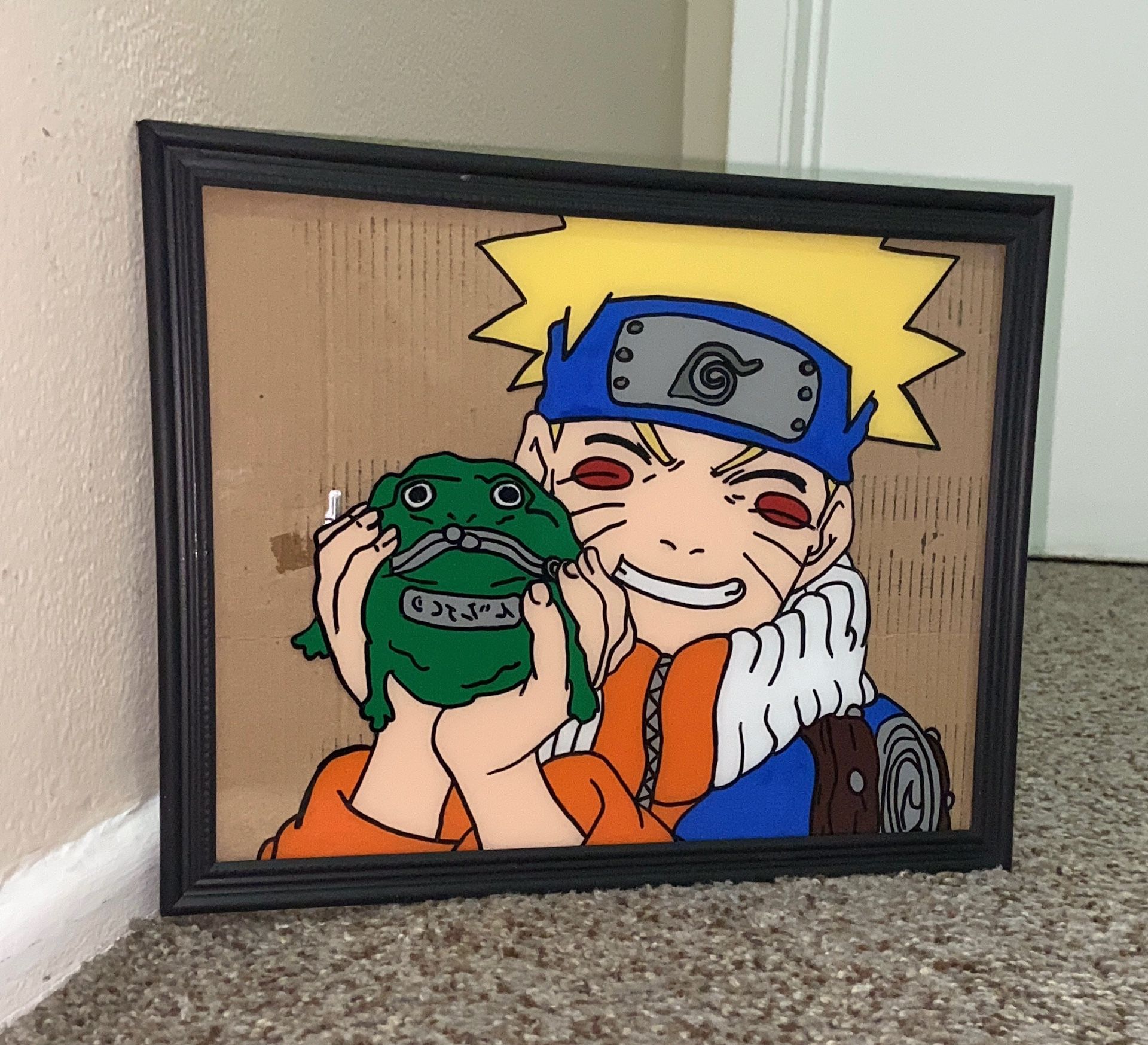 Glass Anime Painting Naruto Custom Portraits Of Friends, Family, & Pets. LOCATED IN COVINA