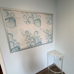 Wall Decor, And White Stand