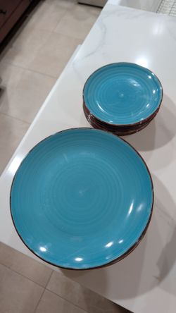 Turquoise Ceramic Dinner & Appetizer Plates