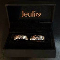 Jeulia 925 Sterling Silver Nightmare Before Christmas Sz 12.5 Couple Bands 12.6g