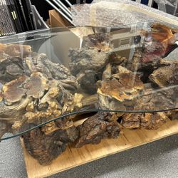 Solid Wood Coffee Table With Glass Top