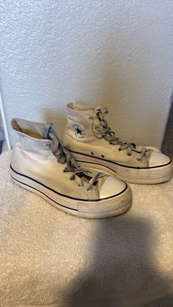 Women’s white converse high tops