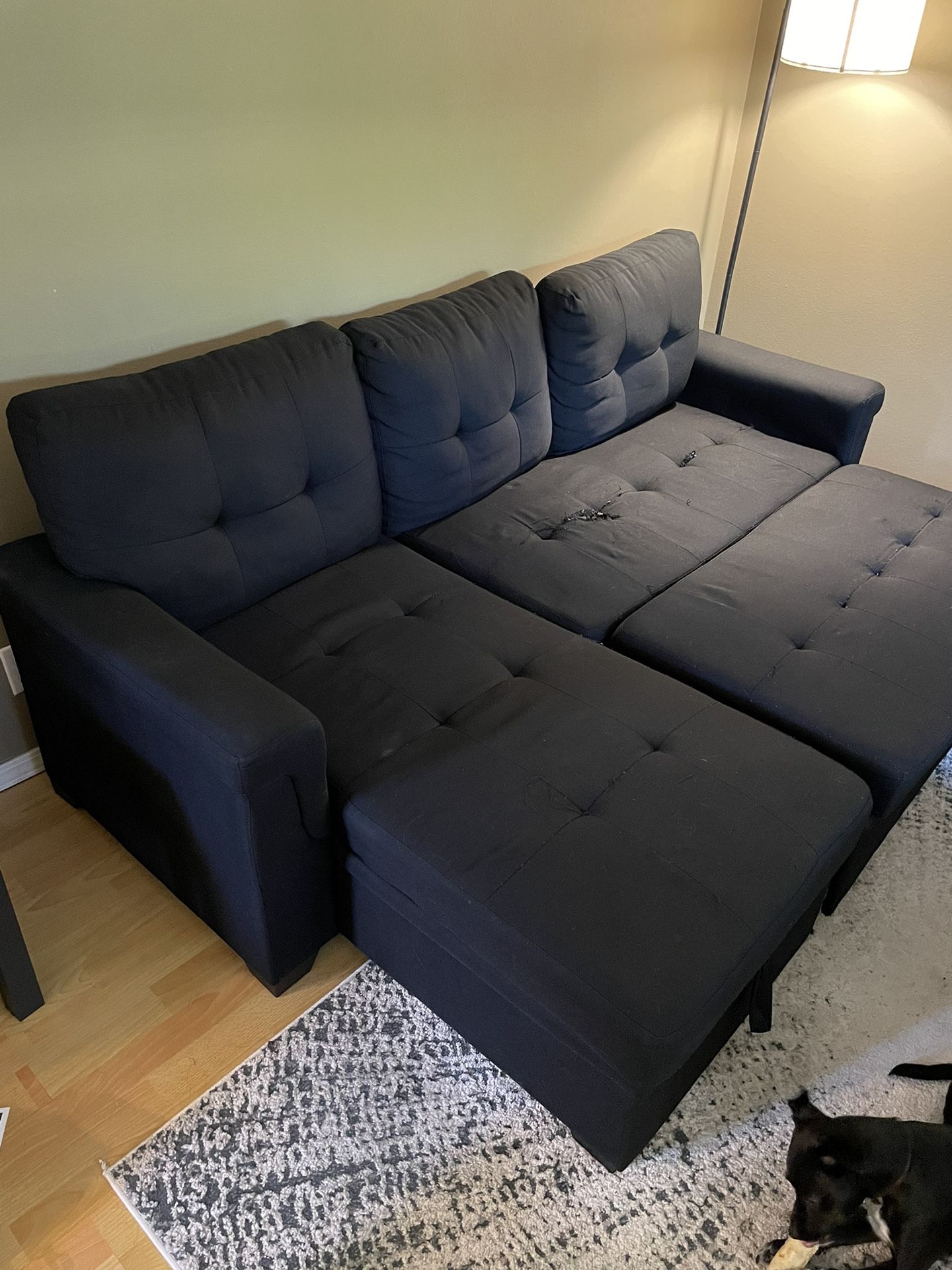 84” Modular Sofa Couch with Pull-Out Sleeper and Storage