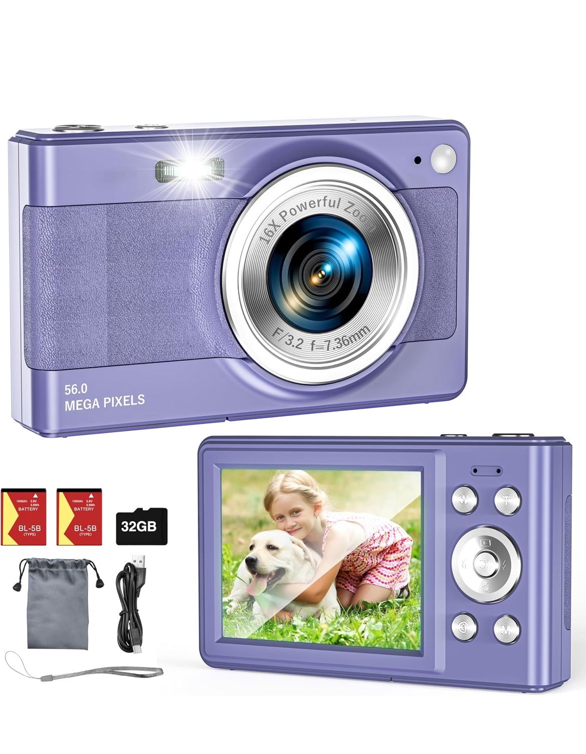 Digital Camera for Kids 1080P FULL HD Camera 44MP Point and Shoot Digital Camera