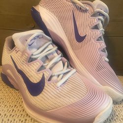 Nike Women's Zoom Vapor 12 Preowned Tennis Shoes Size 9.5 Amethyst Purple Smoke Grey