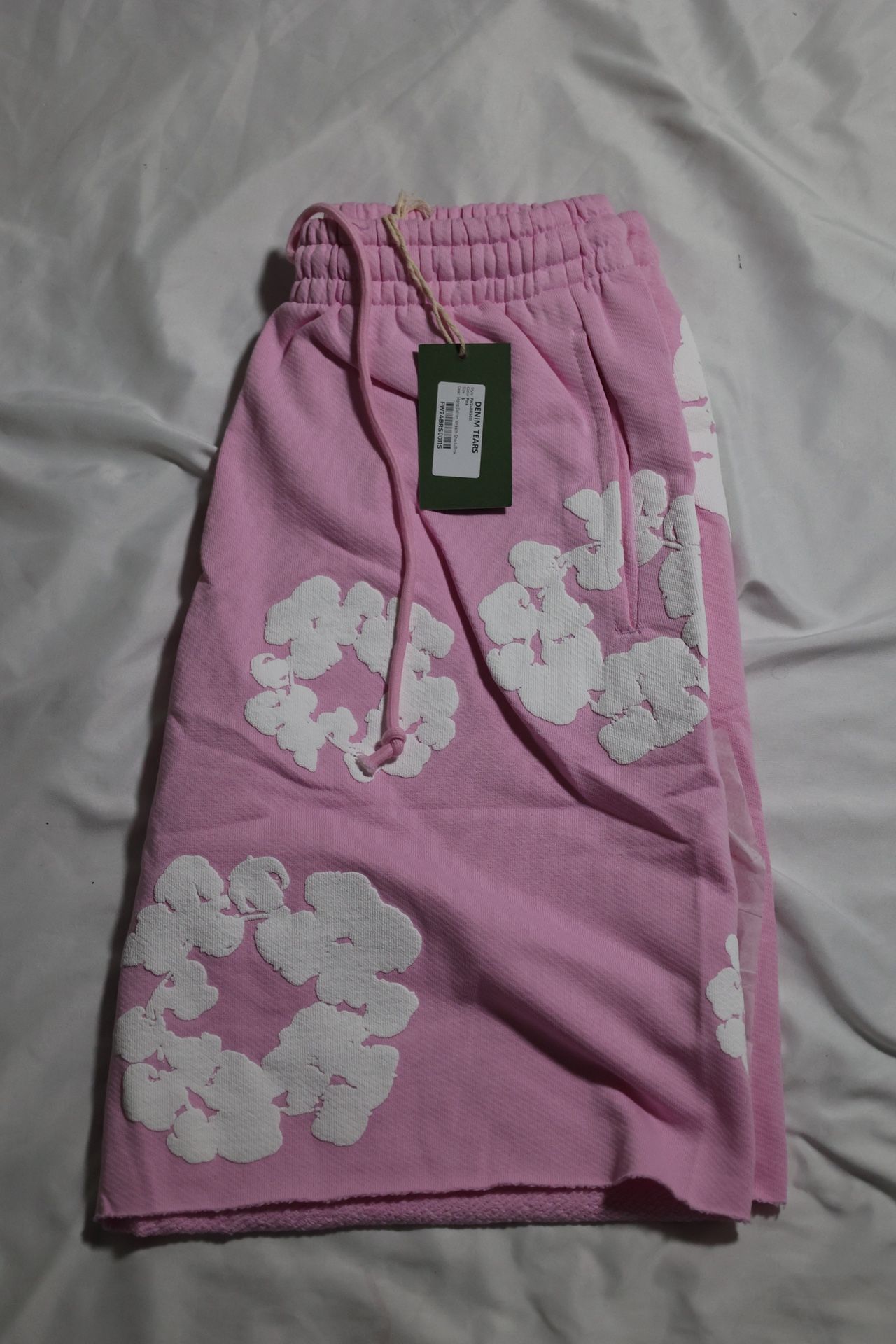 Powder Pink Denim Teats Shorts