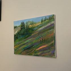 Trees Mountain Oil Painting 