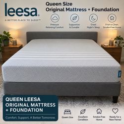 Queen Leesa Original Mattress + Foundation — Great Condition