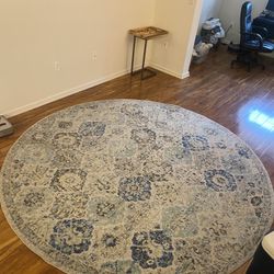 Large Round Carpet Gray/blue Shaded