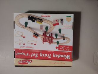Acool Toy Wooden Train Set 37 Pieces