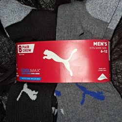 Puma Mens Socks (8 Count) Sizes 6-12 New In The Package