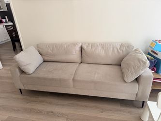 Beige Fabric 3-Seater Sofa