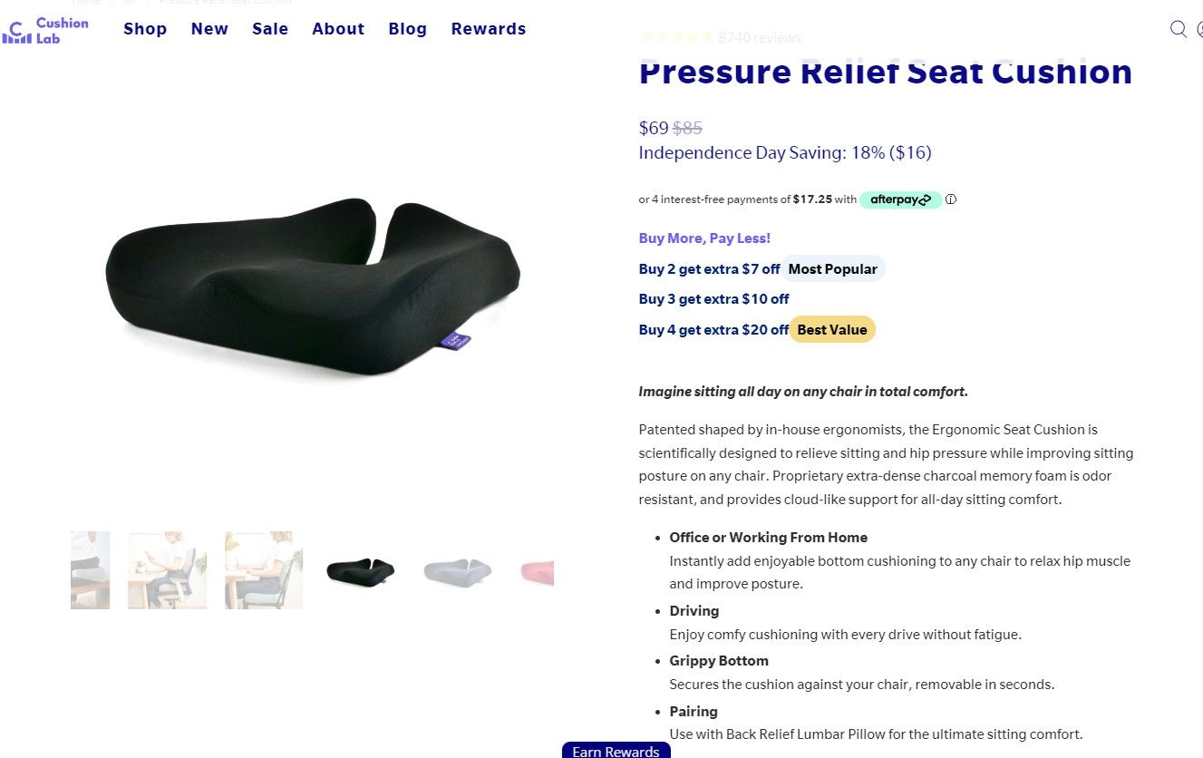 Cushion Labs pressure relief seat cushion