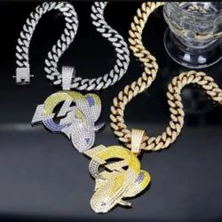 LA Rams Iced Chain Necklace 20 Or 24" See All Sold sold separately SHIPPING AVAILABLE