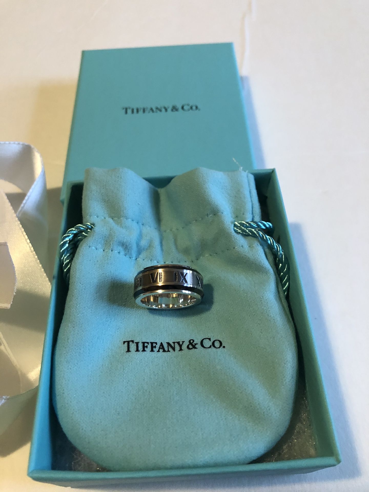 Authentic Tiffany & Co .Atlas sterling silver with titanium