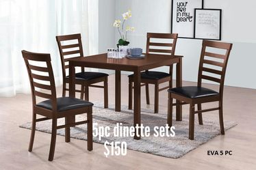 New dinette sets 5pc $150