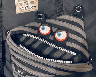 Back To School Backpack Monster Pencil  Pouch With Zipper Mouth