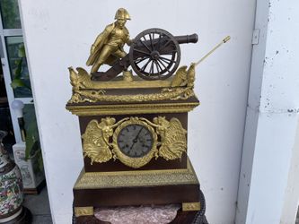 19th C. French Empire-style “Napoleon at the Battle of Montereau” Mantel Clock