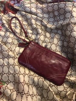Coach leather wrist wallet