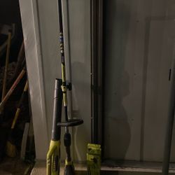 Blower With Charger 2 Batteries Weed Trimmed 