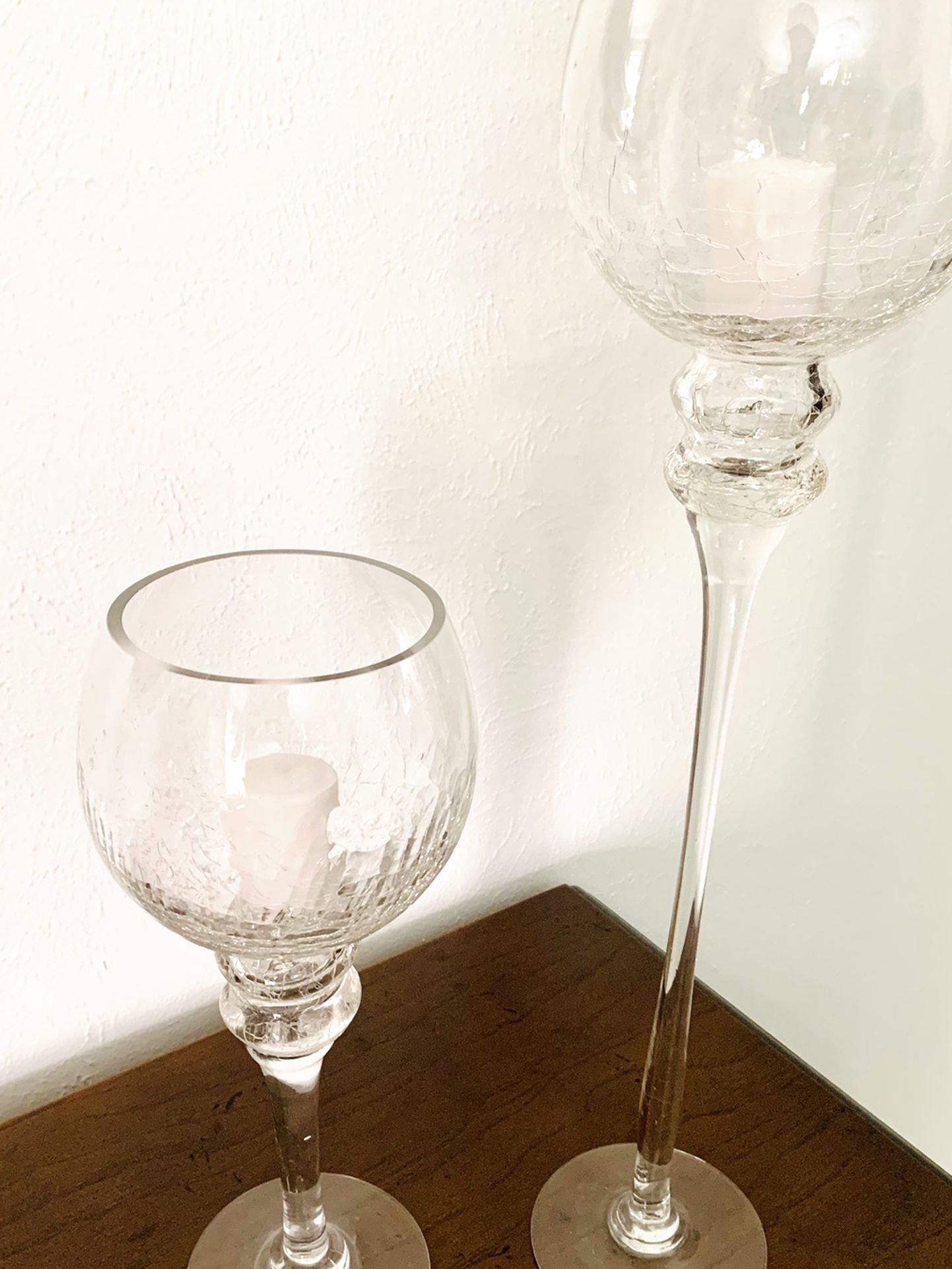 Tall Decorative Crystal Candle Holders (Set of 2)