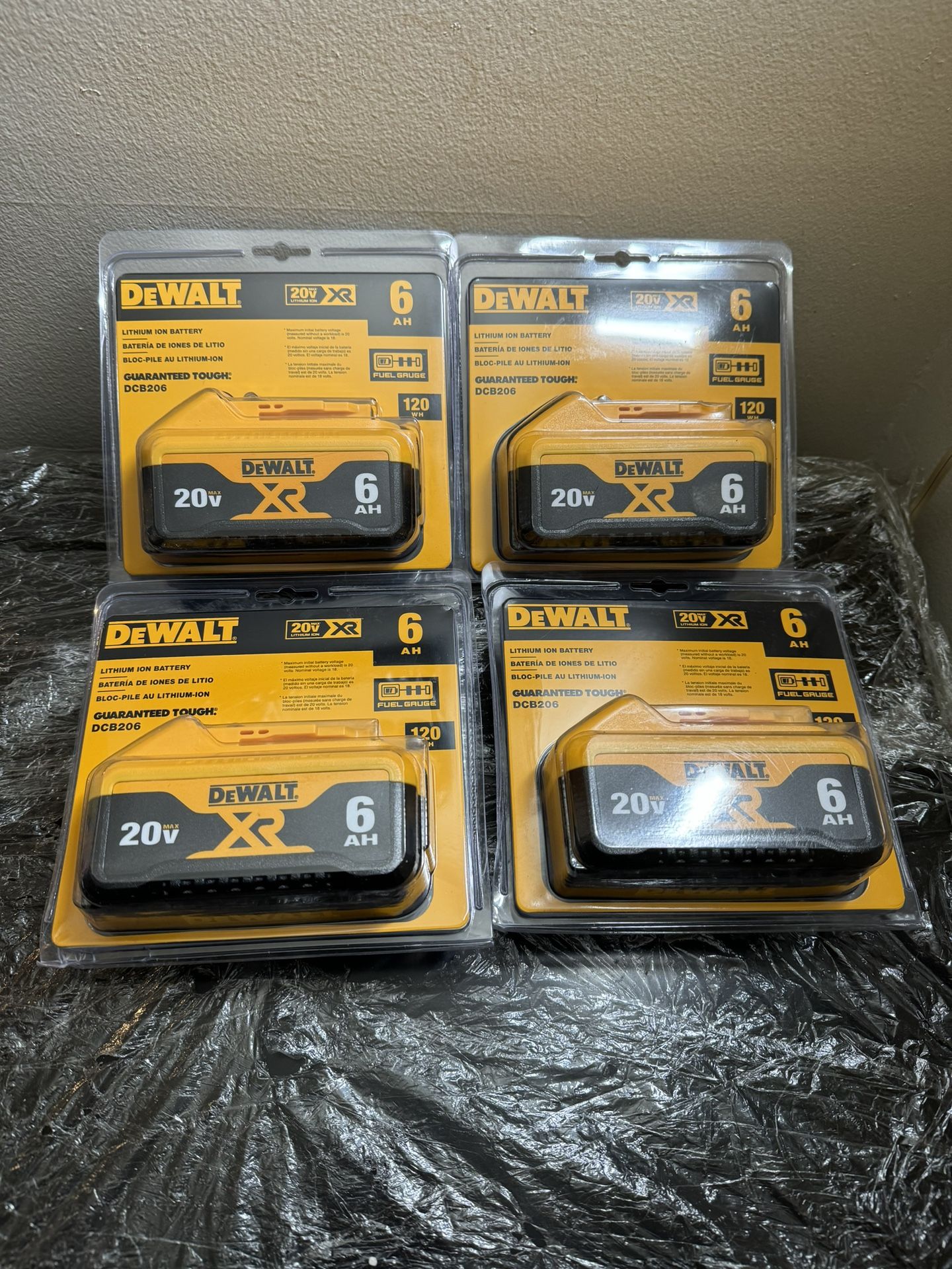 Two Dewalt 20V XR 6 hour Batteries - Set of two. One for $75