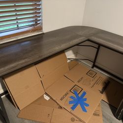L Shape Desk Gray 