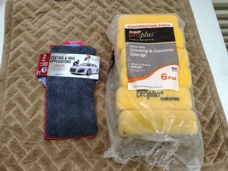 Sponged and towel car kit cleaning