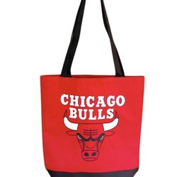 CHICAGO BULLS Basketball Logo Red Tote Bag