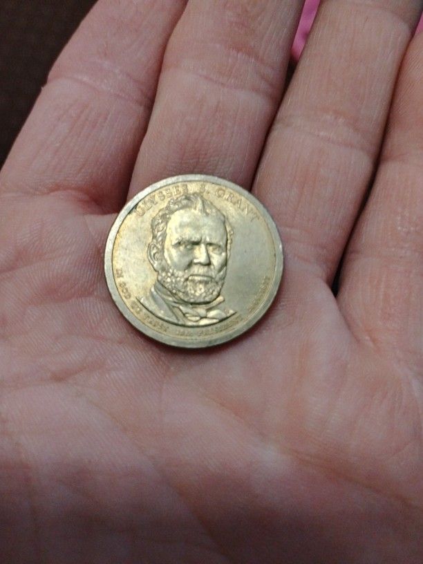 Ulysses S. Grant One Dollar Coin With Odd Misprint On Backside