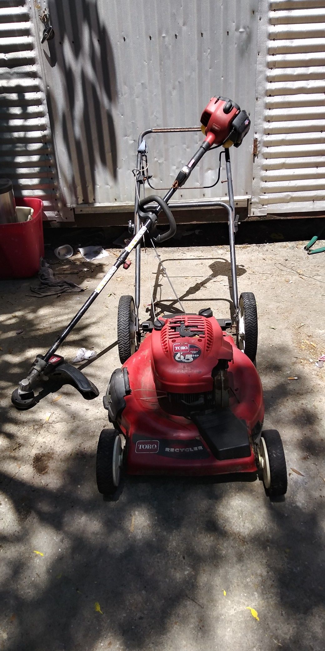 Toro mower and weed eater for parts