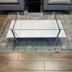 Modern Chrome & Glass Coffee Table – Like New ($175 OBO)