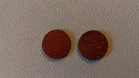 2 WW2 red point rational coins
