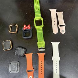 Assorted Apple Watch Bands And Covers