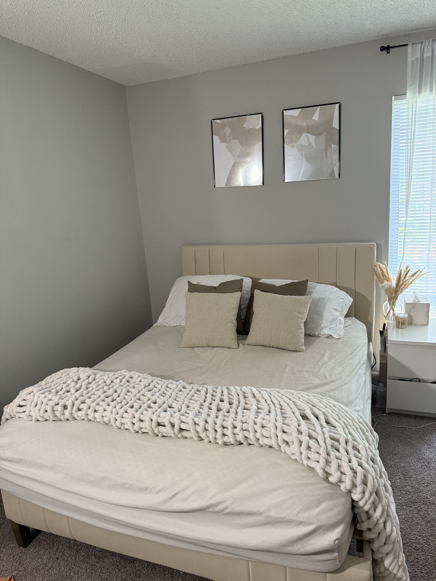Beige Bed Frame