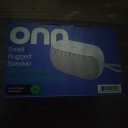 Onn small rugged speaker with Bluetooth/ wireless technology