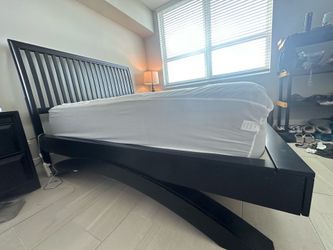 Modern Black Queen Bed Frame | Solid Wood | Great Condition