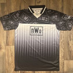 WWE WCW Chalkline Jersey Polo Shirt NWO New World Order Men's Size Medium