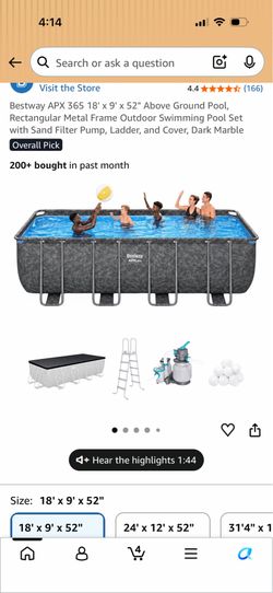 RECTANGULAR BEST WAY POOL!18x9x52