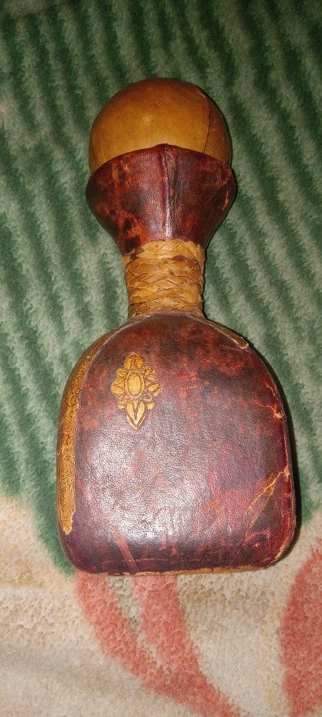 $60 OBO Vintage Leather Wrapped Italian Wine Bottle