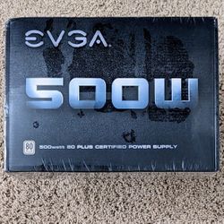 EVGA 500W 80+ certified power supply unit 500 watt 80 plus desktop computer work gaming machine