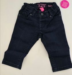 The Children's Place Baby Girl Skinny Jeans Dark Wash Denim Size 6-9M NWT
