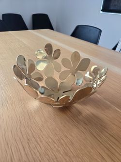 Gold Floral Decorative Bowl / Centerpiece