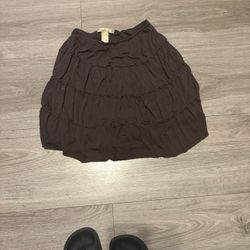 Brown Soft Slinky Skirt