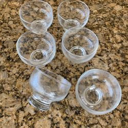 6x Glass Dessert Bowls