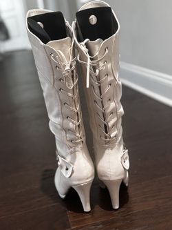 TOP Moda Womens Page-65 Knee High Round Toe Lace-Up Slouched High Heel Boots,Tan,6