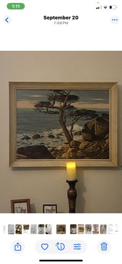 Beautiful 1950's Painting Of Cypress Point 