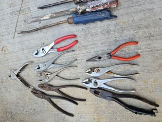 Mixed Hand Tool Lot Pliers Screwdrivers Punches Vintage & Modern DIY Garage