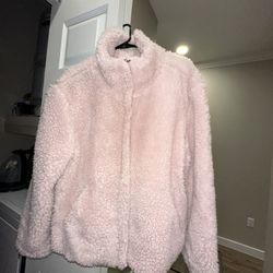 PacSun Light Pink Sherpa Fleece Jacket  